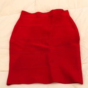 Red above the knee bando skirt
